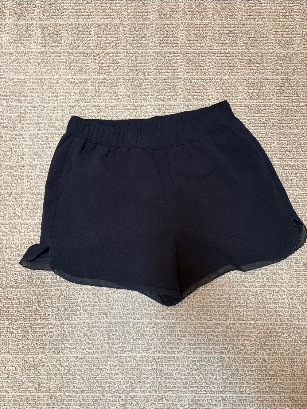 Club Monaco Black Chiffon Overlay Pull-On Shorts